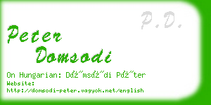 peter domsodi business card